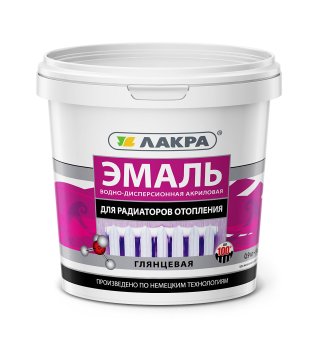 Эмаль Лакра акриловая для радиаторов белая 0,9 кг глянцевая